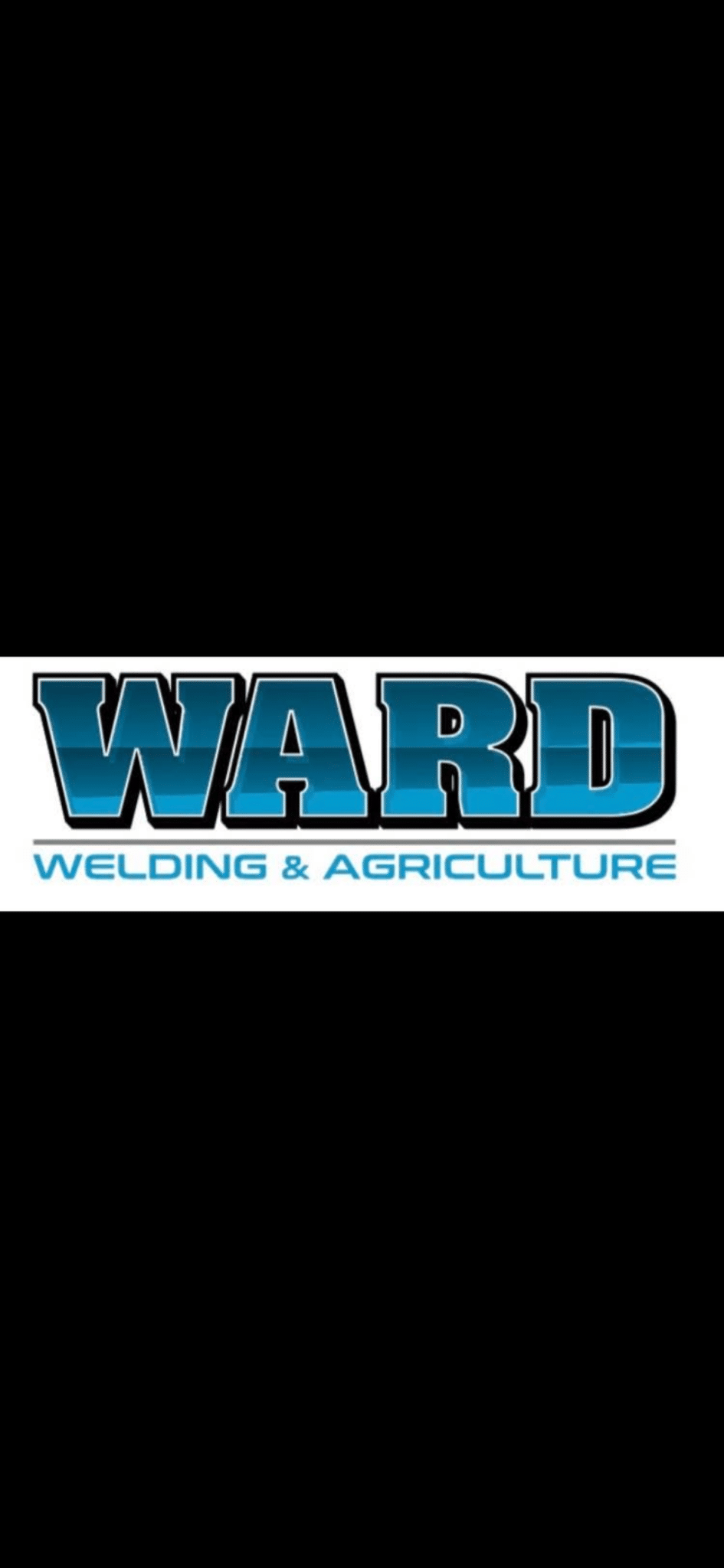 Ward Welding & Agriculture logo featuring bold blue gradient 'WARD' text with a light blue 'Welding & Agriculture' subtitle on white background