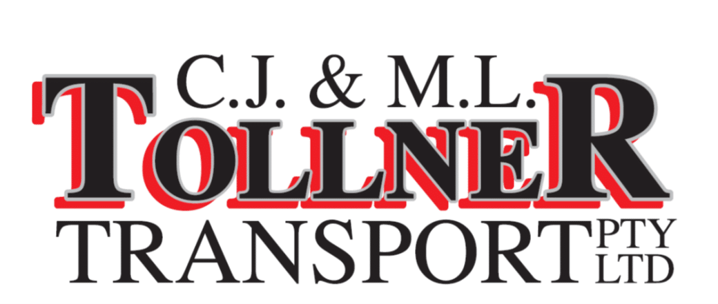 Logo for C.J. & M.L. Tollner Transport Ltd, with 'TOLLNER' in bold red/black and 'TRANSPORT LTD' beneath, and 'C.J. & M.L.' above.
